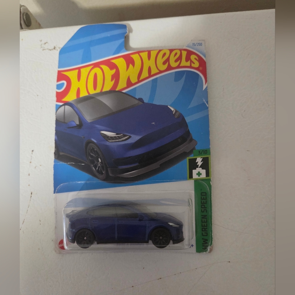 2024 Hot Wheels #15 HW Green Speed 3/10 TESLA MODEL Y Blue
